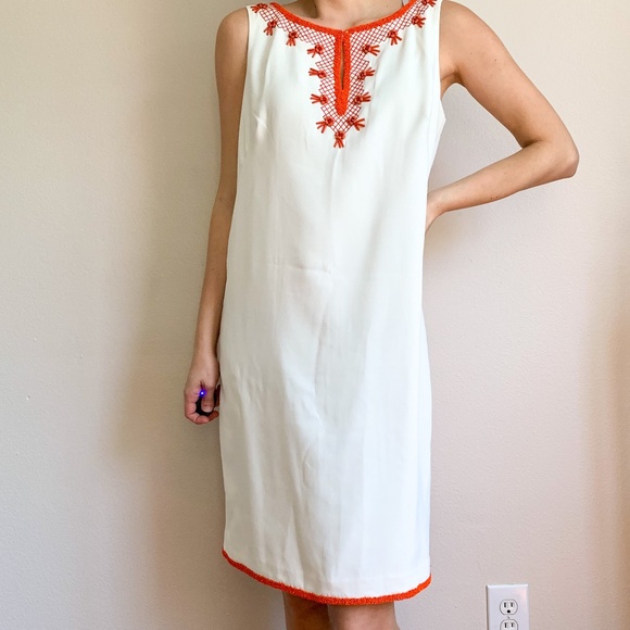 Ann Taylor Dresses & Skirts - Ann Taylor Tall Embroidered Ivory Beaded Dress 8T